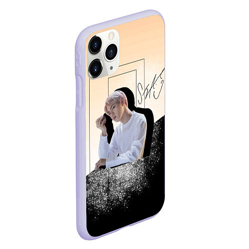 Чехол iPhone 11 Pro матовый Джин и его тень / 3D-Светло-сиреневый – фото 2