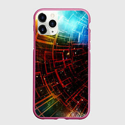 Чехол iPhone 11 Pro матовый Геометрия в космосе, цвет: 3D-малиновый