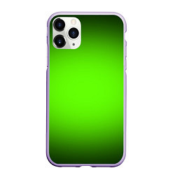 Чехол iPhone 11 Pro матовый Кислотный зеленый с градиентом, цвет: 3D-светло-сиреневый