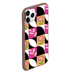 Чехол iPhone 11 Pro матовый Веточка и цветок, цвет: 3D-коричневый — фото 2