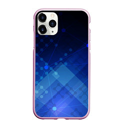 Чехол iPhone 11 Pro матовый Геометрия элементов, цвет: 3D-розовый