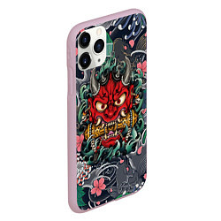 Чехол iPhone 11 Pro матовый Irazumi devil и волны, цвет: 3D-розовый — фото 2