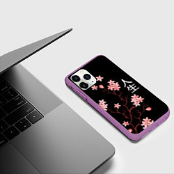 Чехол iPhone 11 Pro матовый Сакура, дерево жизни, цвет: 3D-фиолетовый — фото 2