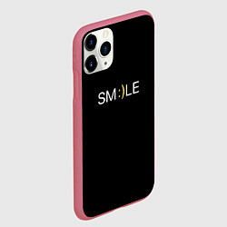 Чехол iPhone 11 Pro матовый Надпись smile, цвет: 3D-малиновый — фото 2