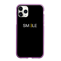 Чехол iPhone 11 Pro матовый Надпись smile, цвет: 3D-фиолетовый