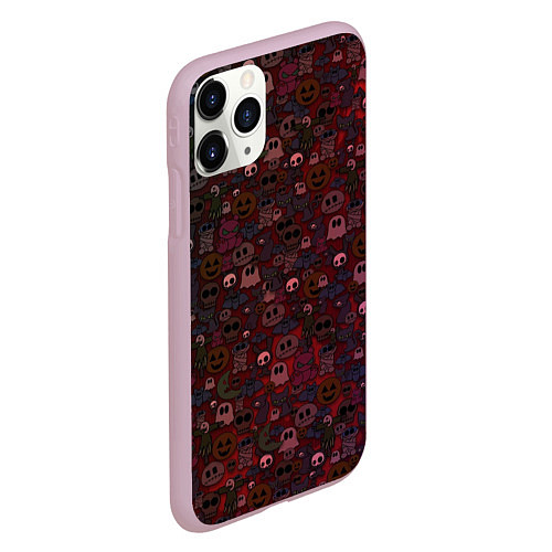 Чехол iPhone 11 Pro матовый Черепа черепки / 3D-Розовый – фото 2