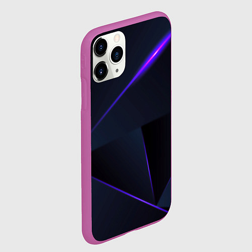 Чехол iPhone 11 Pro матовый Geometry stripes neon stiil / 3D-Фиолетовый – фото 2