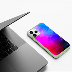 Чехол iPhone 11 Pro матовый Космическая абстракция, цвет: 3D-салатовый — фото 2