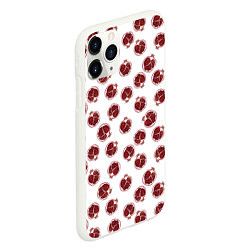 Чехол iPhone 11 Pro матовый Гранаты на белом - паттерн, цвет: 3D-белый — фото 2