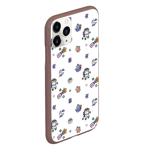 Чехол iPhone 11 Pro матовый Magic pattern / 3D-Коричневый – фото 2