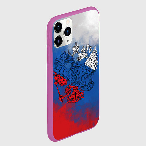 Чехол iPhone 11 Pro матовый Триколор градиент / 3D-Фиолетовый – фото 2