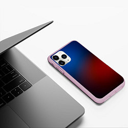 Чехол iPhone 11 Pro матовый Красно синий градиент, цвет: 3D-розовый — фото 2