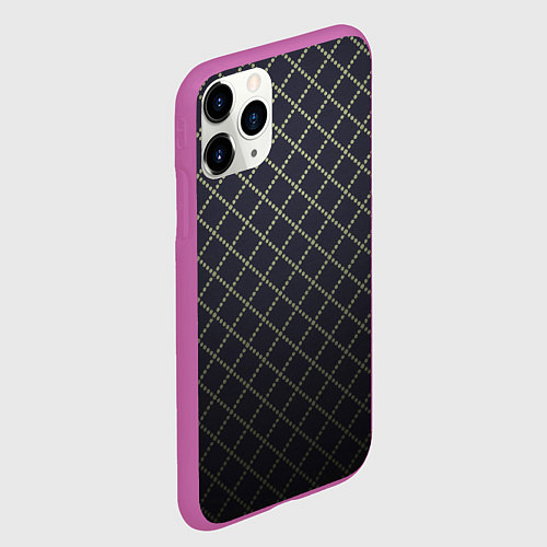 Чехол iPhone 11 Pro матовый Строгий ромбик / 3D-Фиолетовый – фото 2