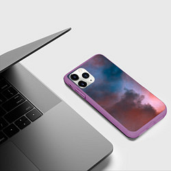 Чехол iPhone 11 Pro матовый Сплетение двух космических сияний, цвет: 3D-фиолетовый — фото 2