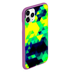 Чехол iPhone 11 Pro матовый Yellow green texture, цвет: 3D-фиолетовый — фото 2