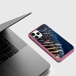 Чехол iPhone 11 Pro матовый Shape grey abstract, цвет: 3D-малиновый — фото 2