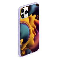 Чехол iPhone 11 Pro матовый Цветная жидкость, цвет: 3D-светло-сиреневый — фото 2