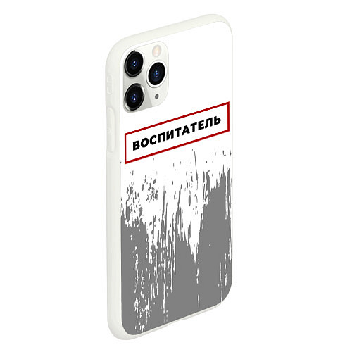 Чехол iPhone 11 Pro матовый Воспитатель в рамке красного цвета / 3D-Белый – фото 2