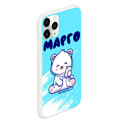 Чехол iPhone 11 Pro матовый Марго белый мишка, цвет: 3D-белый — фото 2