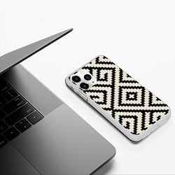 Чехол iPhone 11 Pro матовый Африканский узор, цвет: 3D-белый — фото 2