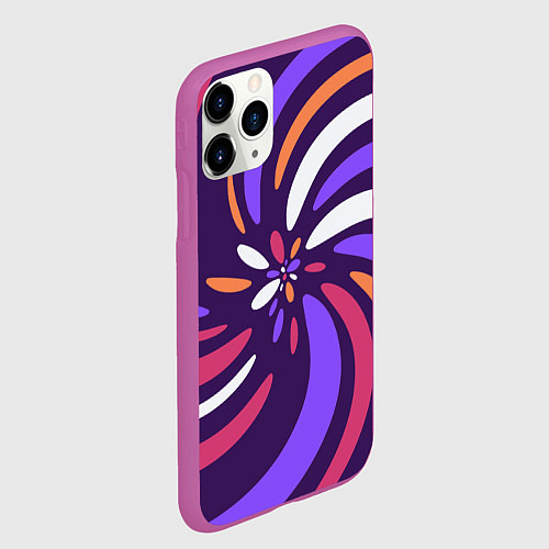 Чехол iPhone 11 Pro матовый Галактика цветов / 3D-Фиолетовый – фото 2