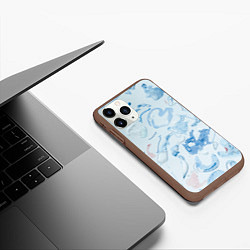 Чехол iPhone 11 Pro матовый Льдинки в абстракции, цвет: 3D-коричневый — фото 2