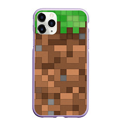 Чехол iPhone 11 Pro матовый Блоки майнкрафта, цвет: 3D-светло-сиреневый