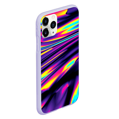 Чехол iPhone 11 Pro матовый Glitch colors / 3D-Светло-сиреневый – фото 2