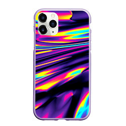 Чехол iPhone 11 Pro матовый Glitch colors, цвет: 3D-светло-сиреневый