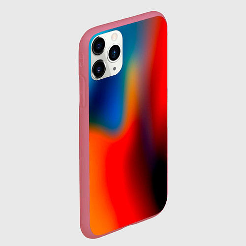 Чехол iPhone 11 Pro матовый Градиент разноцветный / 3D-Малиновый – фото 2