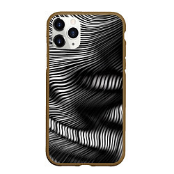 Чехол iPhone 11 Pro матовый Оптические волны, цвет: 3D-коричневый
