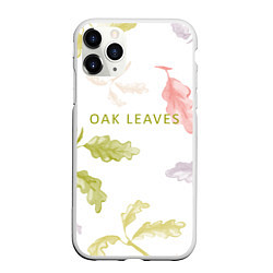 Чехол iPhone 11 Pro матовый Oak leaves, цвет: 3D-белый