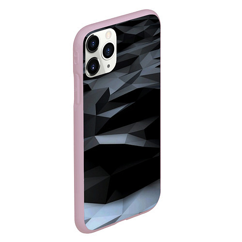 Чехол iPhone 11 Pro матовый Хромированные осколки броня / 3D-Розовый – фото 2