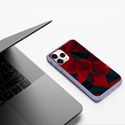 Чехол iPhone 11 Pro матовый Битва кубов красный и черный, цвет: 3D-светло-сиреневый — фото 2
