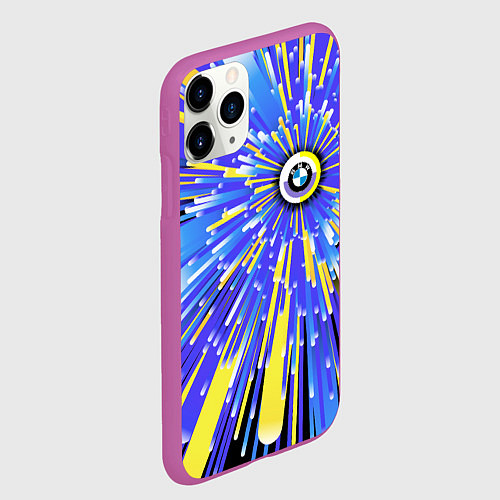 Чехол iPhone 11 Pro матовый BMW - neon pattern - Germany / 3D-Фиолетовый – фото 2