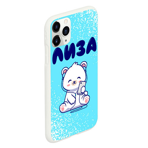 Чехол iPhone 11 Pro матовый Лиза белый мишка / 3D-Белый – фото 2