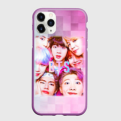 Чехол iPhone 11 Pro матовый BTS K-pop, цвет: 3D-фиолетовый