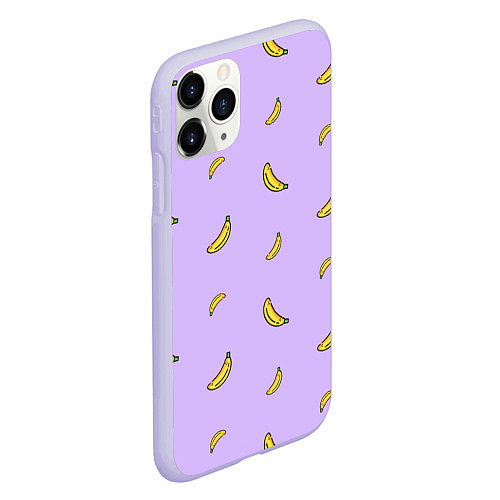 Чехол iPhone 11 Pro матовый Паттерн - бананы / 3D-Светло-сиреневый – фото 2