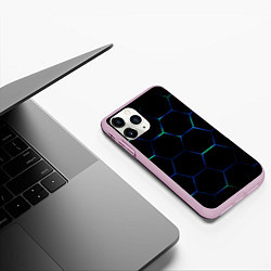 Чехол iPhone 11 Pro матовый Тёмный киберпанк, цвет: 3D-розовый — фото 2