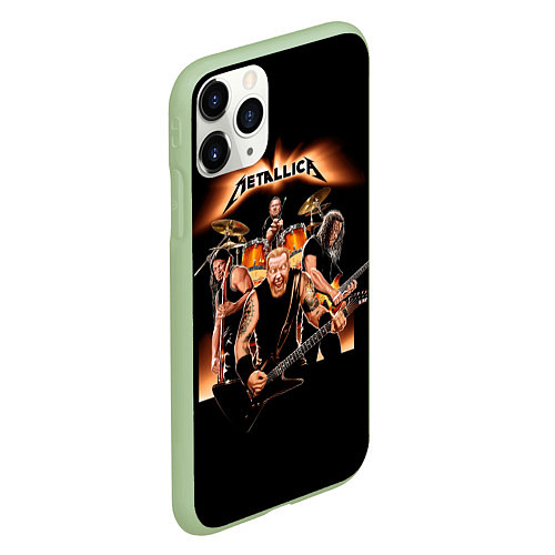 Чехол iPhone 11 Pro матовый Metallica - метал-группа / 3D-Салатовый – фото 2