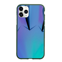 Чехол iPhone 11 Pro матовый Светлые фигуры и листы, цвет: 3D-темно-зеленый