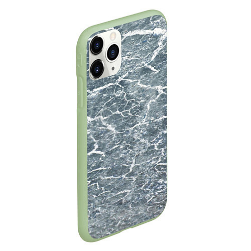 Чехол iPhone 11 Pro матовый Белая молния / 3D-Салатовый – фото 2