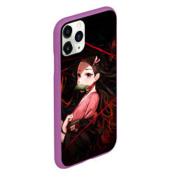 Чехол iPhone 11 Pro матовый Nezuko Demon Slayer art, цвет: 3D-фиолетовый — фото 2