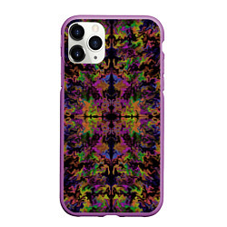 Чехол iPhone 11 Pro матовый Цветная психоделика, цвет: 3D-фиолетовый
