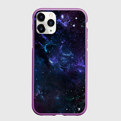 Чехол iPhone 11 Pro матовый Сияние галактик Космос, цвет: 3D-фиолетовый