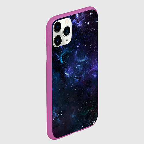 Чехол iPhone 11 Pro матовый Сияние галактик Космос / 3D-Фиолетовый – фото 2