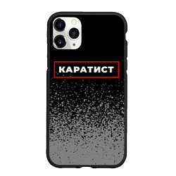 Чехол iPhone 11 Pro матовый Каратист - в рамке красного цвета, цвет: 3D-черный