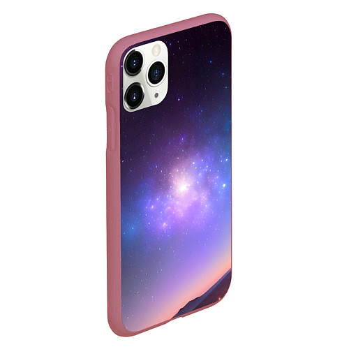 Чехол iPhone 11 Pro матовый Вселенная-арт / 3D-Малиновый – фото 2