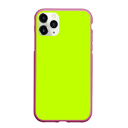 Чехол iPhone 11 Pro матовый Лайм цвет: однотонный лаймовый, цвет: 3D-малиновый