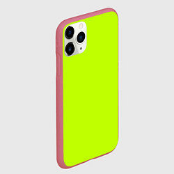 Чехол iPhone 11 Pro матовый Лайм цвет: однотонный лаймовый, цвет: 3D-малиновый — фото 2